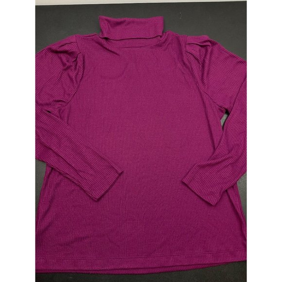 LOFT Women Pleated Sleeve Turtleneck Top XL - Picture 3 of 9